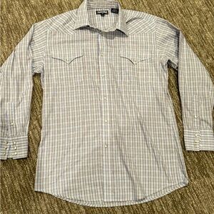 Mens Panhandle Large Button Down Shirt with Pearl Snaps Western Cowboy